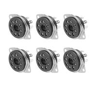 sourcing map 6 Pcs 8pin Tube Socket Bakelite Tube Socket,Vacuum Tube Protect Tube Pin Socket PCB Tube Socket Black