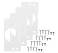 sourcing map 6 Pcs 90x47mm / 3.54x1.85 Cabinet Hinges Repair Plate, Stainless Steel Hinge Repair Brackets Hinge Side for Wooden Kitchen Cupboard Furniture Door, White
