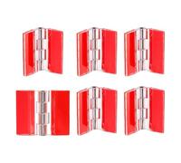 sourcing map 6 Pcs Acrylic Hinges, 30x35mm Invisible Self-Adhesive Clear Hinge with Stainless Steel Shafts, Continuous Piano Hinge for DIY Furniture, Display Stand, Cabinets