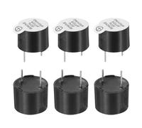 sourcing map 6 Pcs Active Buzzer DC 12V 12x9.5mm 7.6mm Pitch Electric Tone Buzzer Alarm Piezo Beep Sounder Continuous Sound Beep for Computer Physics Circuits Alarm Safety Warehouse House Shop