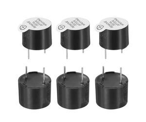 sourcing map 6 Pcs Active Buzzer DC 12V 12x9.5mm 7.6mm Pitch Electric Tone Buzzer Alarm Piezo Beep Sounder Continuous Sound Beep for Computer Physics Circuits Alarm Safety Warehouse House Shop