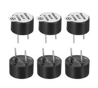 sourcing map 6 Pcs Active Buzzer DC 12V 9x5.5mm 5mm Pitch Electric Tone Buzzer Alarm Piezo Beep Sounder Continuous Sound Beep for Computer Physics Circuits Alarm Safety Warehouse House Shop