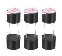 sourcing map 6 Pcs Active Buzzer DC 3V 12x9.5mm 7.6mm Pitch Electric Tone Buzzer Alarm Piezo Beep Sounder Continuous Sound Beep for Computer Physics Circuits Alarm Safety Warehouse House Shop