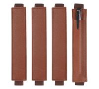 sourcing map 6 Pcs Adjustable Pen Loop Holder for Notebook, PU Leather Pen Holder Pencil Sleeve Elastic Strap Band Designed for Journals Clipboards, Notebooks, Journals, Calendars (Brown)
