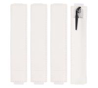 sourcing map 6 Pcs Adjustable Pen Loop Holder for Notebook, PU Leather Pen Holder Pencil Sleeve Elastic Strap Band Designed for Journals Clipboards, Notebooks, Journals, Calendars (White)
