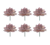 sourcing map 6 Pcs Artificial Succulent Plants, Small Realistic Fake Plants Colorful Faux Artificial Flocking Lotus Flowers for Home Office Garden Flower Hotel Decoration, Purple