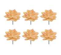 sourcing map 6 Pcs Artificial Succulent Plants, Small Realistic Fake Plants Colorful Faux Artificial Flocking Lotus Flowers for Home Office Garden Flower Hotel Decoration, Orange