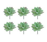 sourcing map 6 Pcs Artificial Succulent Plants, Small Realistic Fake Plants Colorful Faux Artificial Flocking Lotus Flowers for Home Office Garden Flower Hotel Decoration, Green