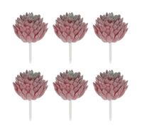 sourcing map 6 Pcs Artificial Succulent Plants, Small Realistic Fake Succulents Colorful Faux Artificial Flocking Lotus Flowers for Home Office Garden Flower Hotel Decoration, Fuchsia