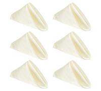 sourcing map 6 Pcs Beige Satin Napkins, 17x17 Inch Dinner Napkins Cloth Washable Polyester Soft Square Table Decoration for Restaurant Parties Wedding Dining Banquet Event