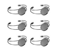 sourcing map 6 Pcs Bezel Tray Blank Bracelet Setting, 25mm Adjustable Round Tray Setting Blank Bangle for DIY Jewelry Making Crafting Bracelets, Gunmetal