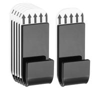 Sourcing Map 6 Pcs Black Acrylic Vinyl Record Holder Display Shelf, Vertical Storage, Clear Acrylic Material, Easy No-Drill Wall Mount Installation, Media Storage, 20 mm x 40 mm x 5 mm