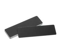 sourcing map 6 Pcs Blank Name Plates, 3.1 x 1" Engraved Metal Name Plate Laser Strong Adhesive Nameplate Anodized Aluminium Custom Blank Plates for Signs DIY Crafts, Black