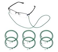 sourcing map 6 Pcs Braided Eyeglasses Strap, Eyeglass Chain for Women and Men, Elegant Weaving Sunglasses Lanyards Holder Anti-lost Glass String Eyeglass Holder Strap Around Neck, Green