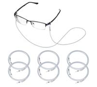 sourcing map 6 Pcs Braided Eyeglasses Strap, Eyeglass Chain for Women and Men, Elegant Weaving Sunglasses Lanyards Holder Anti-lost Glass String Eyeglass Holder Strap Around Neck, Gray