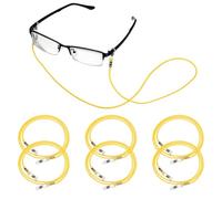 sourcing map 6 Pcs Braided Eyeglasses Strap, Eyeglass Chain for Women and Men, Elegant Weaving Sunglasses Lanyards Holder Anti-lost Glass String Eyeglass Holder Strap Around Neck, Light Yellow