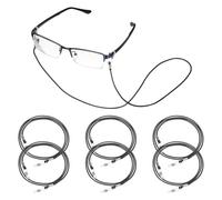 sourcing map 6 Pcs Braided Eyeglasses Strap, Eyeglass Chain for Women and Men, Elegant Weaving Sunglasses Lanyards Holder Anti-lost Glass String Eyeglass Holder Strap Around Neck, Black