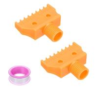 sourcing map 6 Pcs BSPT1/4 Male Blowing Wind Nozzle, Flat Air Nozzle Orifice Nozzle ABS Air Spray Jet Nozzle with A PTFE Tape for Compressed Air Machine Accessories (Mini, Yellow)