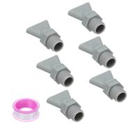 sourcing map 6 Pcs BSPT1/4 Male Duckbill Wind Nozzle, Flat Air Nozzle Orifice Nozzle ABS Air Spray Jet Nozzle with A PTFE Tape for Compressed Air Machine Accessories to Dust Removal, Grey