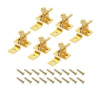 sourcing map 6 Pcs Cabinet Door Catch, Cabinet Latch Lock Metal with Screw for Cupboard Kitchen Closet Wardrobe Door, Brass