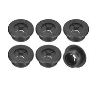 sourcing map 6 Pcs Cable Cord Grommet, 7/8 Inch (22mm) Desk Grommet Flexible Rubber Grommets Wire Hole Cover Pass Through for Office Computer Desk Wire Organizer, Black