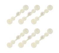 sourcing map 6 Pcs Chinese Knots Frog Buttons Closure Handmade Gourd Shape Sewing Buttons Beige Gourd Buckle with Jade for Cheongsam Dresses Shirts Sweater Cloak Coat, 0.59" × 2.76"