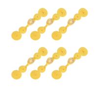 sourcing map 6 Pcs Chinese Knots Frog Buttons Closure Handmade Gourd Shape Sewing Buttons Golden Gourd Buckle with Jade for Cheongsam Dresses Shirts Sweater Cloak Coat, 0.59" × 2.76"