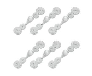 sourcing map 6 Pcs Chinese Knots Frog Buttons Closure Handmade Gourd Shape Sewing Buttons Light Gray Gourd Buckle with Jade for Cheongsam Dresses Shirts Sweater Cloak Coat, 0.59" × 2.76"