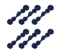 sourcing map 6 Pcs Chinese Knots Frog Buttons Closure Handmade Gourd Shape Sewing Buttons Navy Blue Gourd Buckle with Jade for Cheongsam Dresses Shirts Sweater Cloak Coat, 0.59" × 2.76"