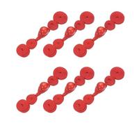 sourcing map 6 Pcs Chinese Knots Frog Buttons Closure Handmade Gourd Shape Sewing Buttons Red Gourd Buckle with Jade for Cheongsam Dresses Shirts Sweater Cloak Coat, 0.59" × 2.76"