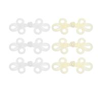 sourcing map 6 Pcs Chinese Knots Frog Buttons Closure White/Ivory Sewing Buttons Fasteners for DIY Sewing Coats Cloak Sweater Bridal Costume Outfit