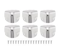 sourcing map 6 Pcs Decorative Box Corner Cover, 37mm Metal Edge Guard, Furniture Corner Edges Protector, Silver