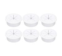 sourcing map 6 Pcs Desk Grommet, 2.09 inch 53mm Desk Cable Hole Cover Wire Hole Insert for Home Office Table Cabinet Cord Organizer, White