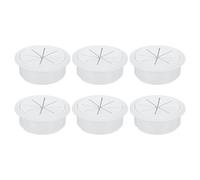 sourcing map 6 Pcs Desk Grommet, 2.36 inch 60mm Desk Cable Hole Cover, Desk Wire Hole Insert for Home Office Table Cabinet Cord Organizer, White