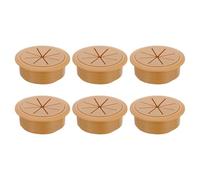 sourcing map 6 Pcs Desk Grommet, 2.36 inch 60mm Desk Cable Hole Cover, Desk Wire Hole Insert for Home Office Table Cabinet Cord Organizer, Brown
