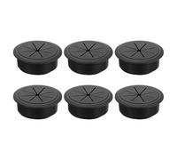 sourcing map 6 Pcs Desk Grommet, 2.36 inch 60mm Desk Cable Hole Cover, Desk Wire Hole Insert for Home Office Table Cabinet Cord Organizer, Black