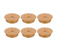 sourcing map 6 Pcs Desk Grommet, 3.15 inch 80mm Desk Cable Hole Cover, Desk Wire Hole Insert for Home Office Table Cabinet Cord Organizer, Brown
