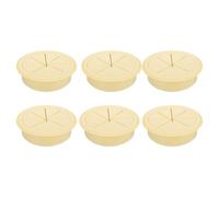 sourcing map 6 Pcs Desk Grommet, 3.15 inch 80mm Desk Cable Hole Cover, Desk Wire Hole Insert for Home Office Table Cabinet Cord Organizer, Beige