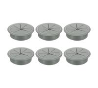 sourcing map 6 Pcs Desk Grommet, 3.15 inch 80mm Desk Cable Hole Cover, Desk Wire Hole Insert for Home Office Table Cabinet Cord Organizer, Drak Gray