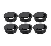 sourcing map 6 Pcs Desk Grommet, 60 Mm/2.36 Inch Cable Wire Grommet Organizer, Desk Hole Cover for Home Office Computer Equipment, Black