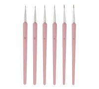 sourcing map 6 Pcs Detail Paint Brushes Set, 6.5mm/7.5mm/9.10mm Fine Pointed Tip Miniature Paint Brushes for Acrylic Painting Oil Watercolor(000/00/0), Pink