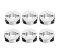 sourcing map 6 Pcs Double Split Shaft Collar, 13mm Bore Two Piece Clamping Collar 30mm OD 10mm Thickness, Aluminum Alloy Set Screw Split Collar