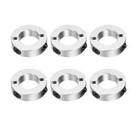 sourcing map 6 Pcs Double Split Shaft Collar, 25mm Bore Two Piece Clamping Collar 45mm OD 12mm Thickness, Aluminum Alloy Set Screw Split Collar