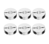 sourcing map 6 Pcs Double Split Shaft Collar, 8mm Bore Two Piece Clamping Collar 25mm OD 8mm Thickness, Aluminum Alloy Set Screw Split Collar