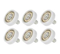 sourcing map 6 PCS Drawer Rollers 22mm x 7mm Wheel 2mm Step, Nylon Bearing Roller Drawer Pulley Bearing Replacement Wheels for Windows Sliding Door Track Guide White, M6 x 10mm Thread