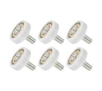 sourcing map 6 PCS Drawer Rollers 22mm x 7mm Wheel 4mm Step, Nylon Bearing Roller Drawer Pulley Bearing Replacement Wheels for Windows Sliding Door Track Guide White, M6 x 10mm Thread