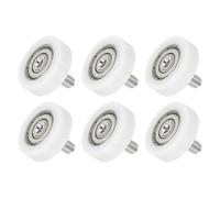 sourcing map 6 PCS Drawer Rollers 26mm x 8mm Wheel 4mm Step, Nylon Bearing Roller Drawer Pulley Bearing Replacement Wheels for Windows Sliding Door Track Guide White, M6 x 10mm Thread