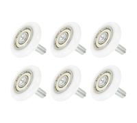 sourcing map 6 PCS Drawer Rollers 28mm x 6mm Wheel 6mm Step, Nylon Bearing Roller Drawer Pulley Bearing Replacement Wheels for Windows Sliding Door Track Guide White, M6 x 10mm Thread
