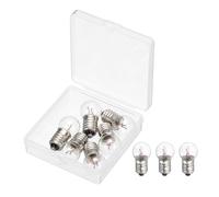 sourcing map 6 Pcs E10 Miniature Screw Base Light Bulbs, 4.8V 0.5A Mini Light Bulbs Flashlight Replacement Lamp with Storage Box for Home DIY Circuit Electrical Experiment, Warm Yellow Light