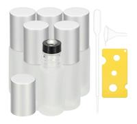 sourcing map 6 Pcs Essential Oil Roller Bottles, 5ml/0.17oz Glass Roller Bottle Refillable Mini Leak-proof Roll on Bottles Containers for Essential Oils Perfume Fragrance, Frosted Transparent
